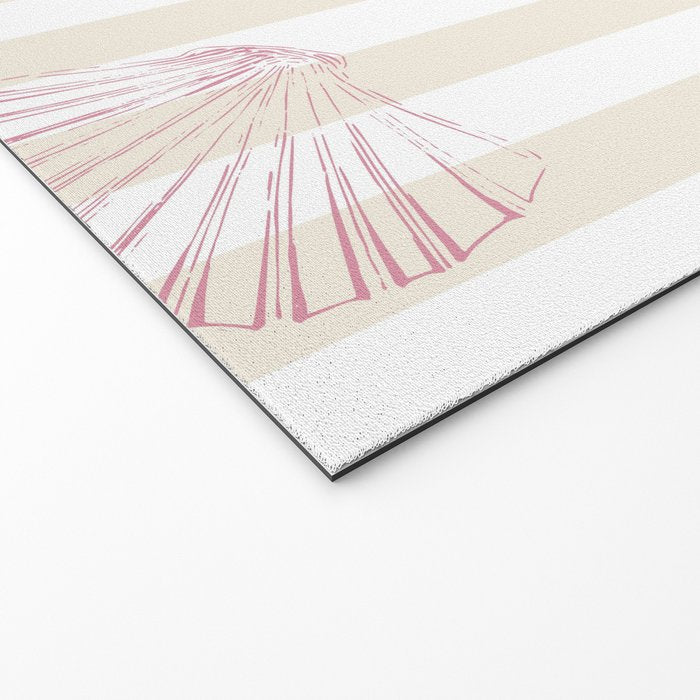 Blush Pink Seashell & Starfish on Beige and White  Welcome Mat Gallery Image 2