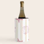 Blush Pink Seashell & Starfish on Beige and White  Wine Chiller Gallery Image 2