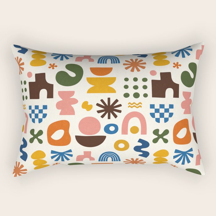 Playful Modernist Mosaic Rectangular Pillow Gallery Image 2