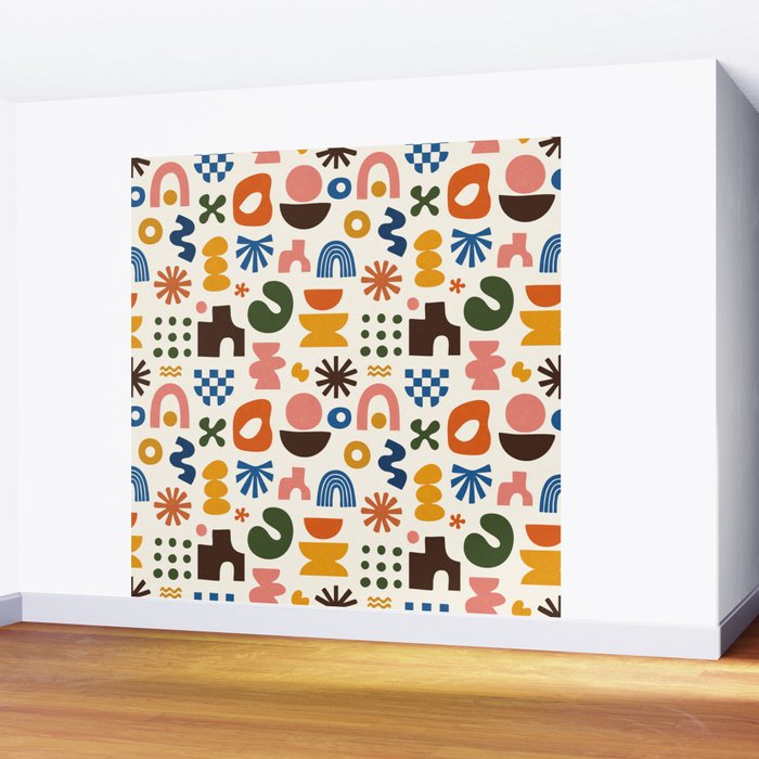 Playful Modernist Mosaic Wall Mural Gallery Image 2