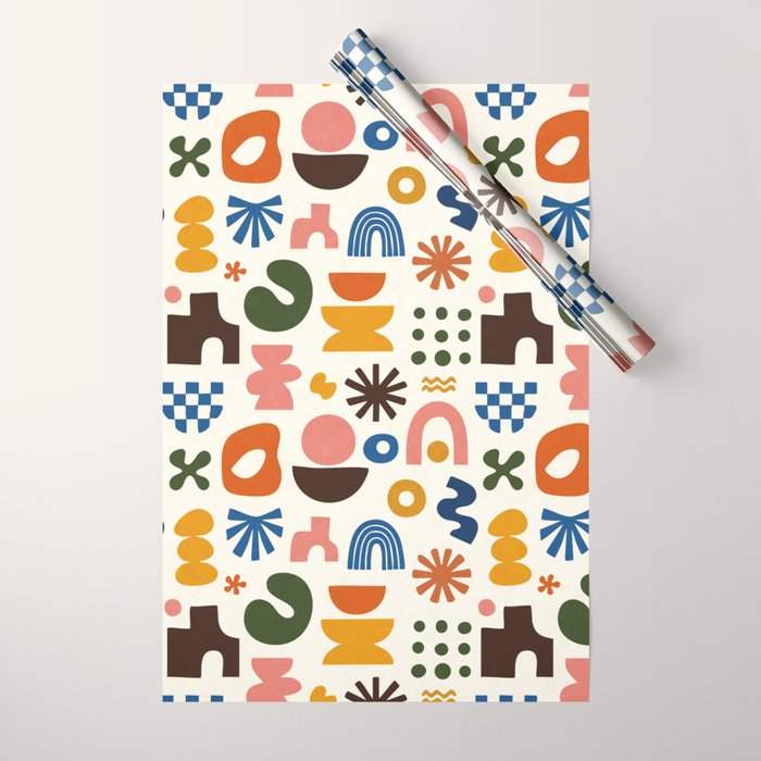 Playful Modernist Mosaic Wrapping Paper Gallery Image 1