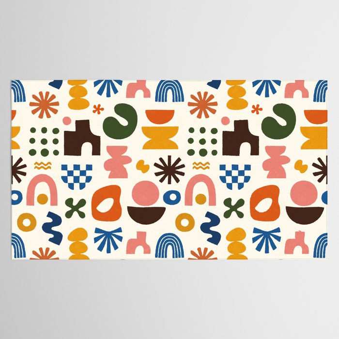 Playful Modernist Mosaic Tablecloth Gallery Image 2