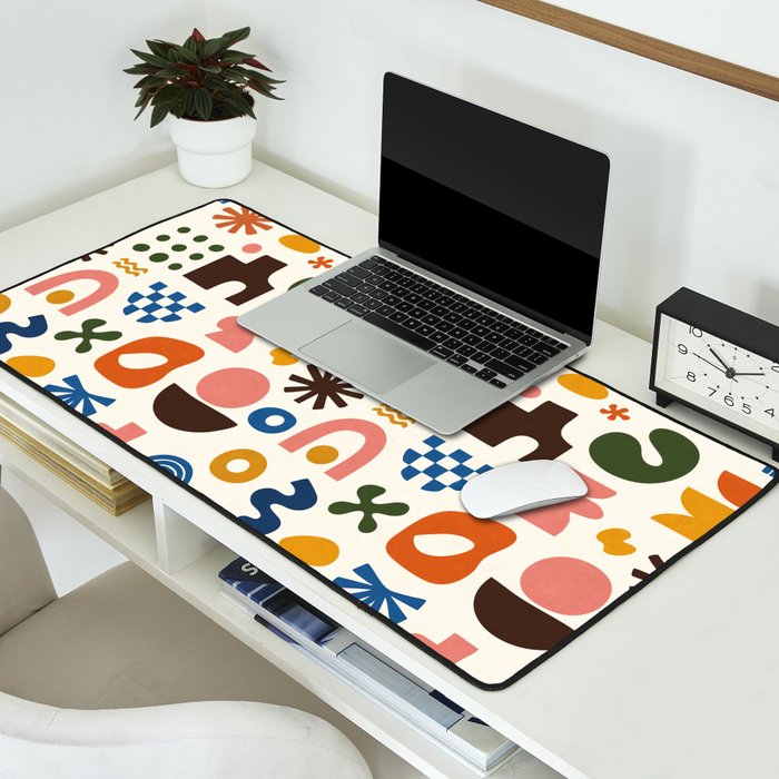 Playful Modernist Mosaic Desk Mat Gallery Image 2