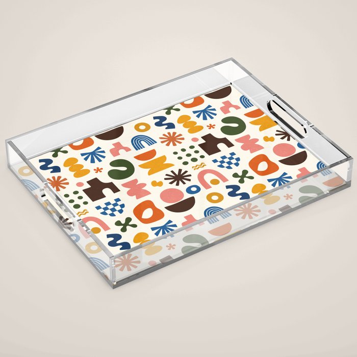 Playful Modernist Mosaic Acrylic Tray Gallery Image 1