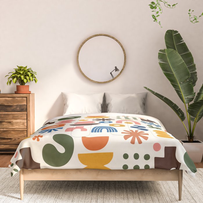 Playful Modernist Mosaic Comforter Gallery Image 3