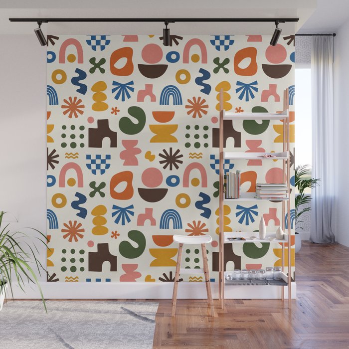 Playful Modernist Mosaic Wall Mural Gallery Image 1