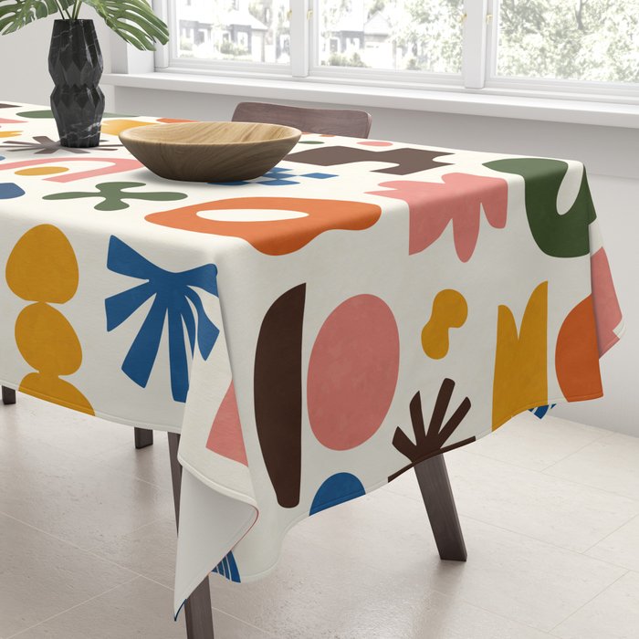 Playful Modernist Mosaic Tablecloth Gallery Image 3