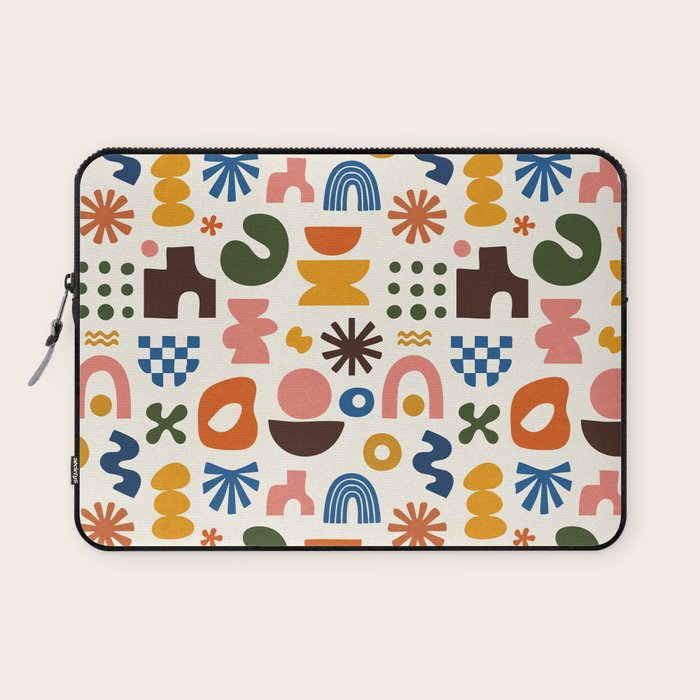 Playful Modernist Mosaic Laptop Sleeve Gallery Image 1