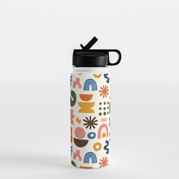 Playful Modernist Mosaic Water Bottle Gallery Image 1