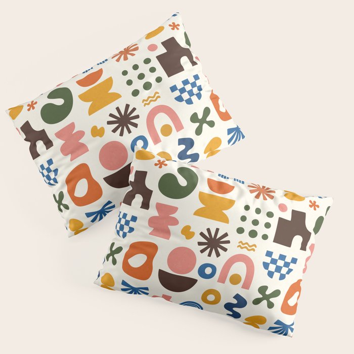 Playful Modernist Mosaic Pillow Sham Gallery Image 3