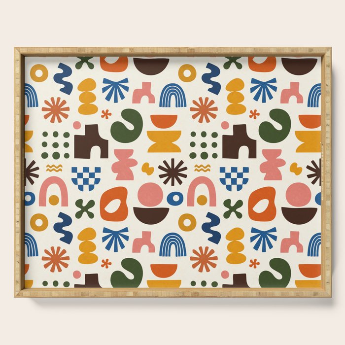 Playful Modernist Mosaic Serving Tray Gallery Image 1