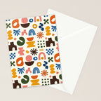 Playful Modernist Mosaic Stationery Card Gallery Image 2