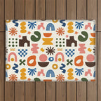 Playful Modernist Mosaic Outdoor Rug Gallery Image 1