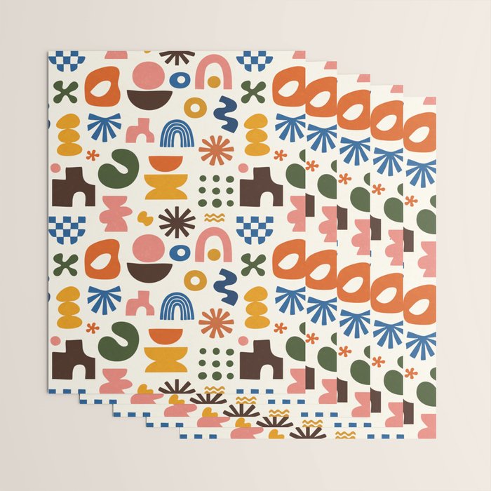 Playful Modernist Mosaic Wrapping Paper Gallery Image 3