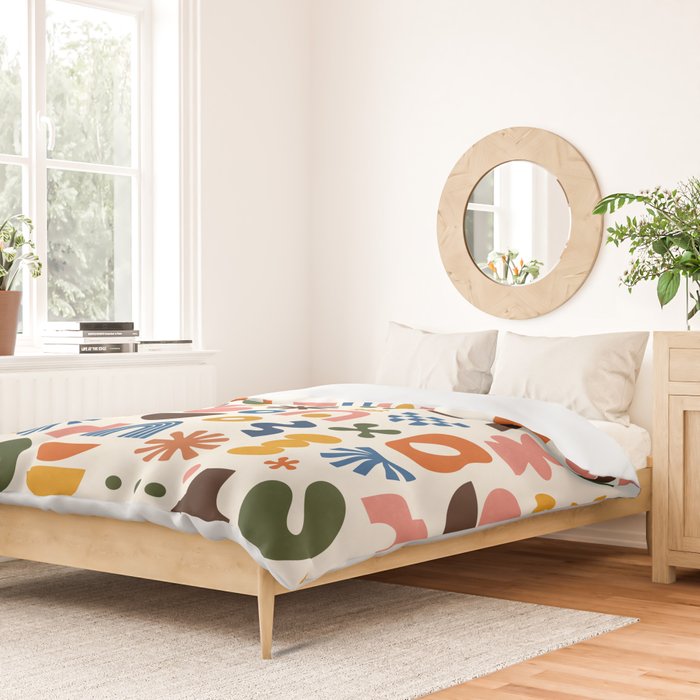 Playful Modernist Mosaic Duvet Cover Gallery Image 2