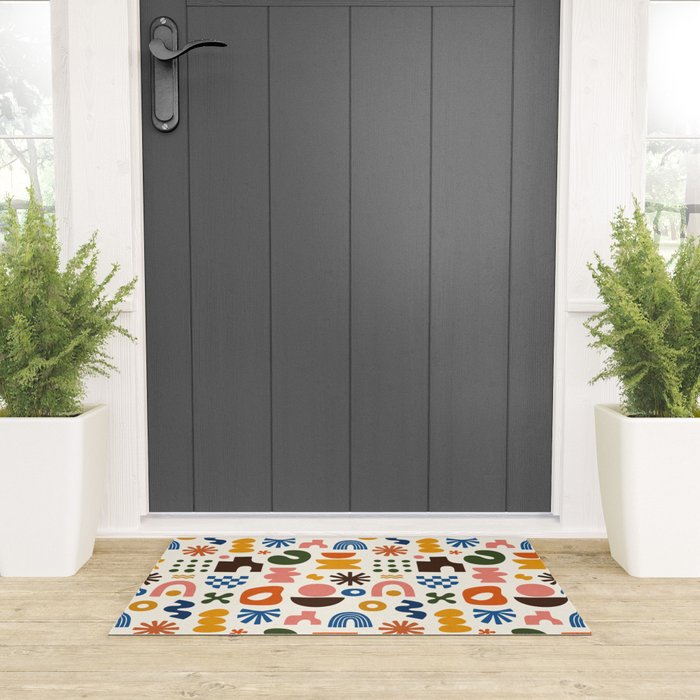 Playful Modernist Mosaic Welcome Mat Gallery Image 3
