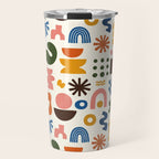 Playful Modernist Mosaic Travel Mug Gallery Image 1