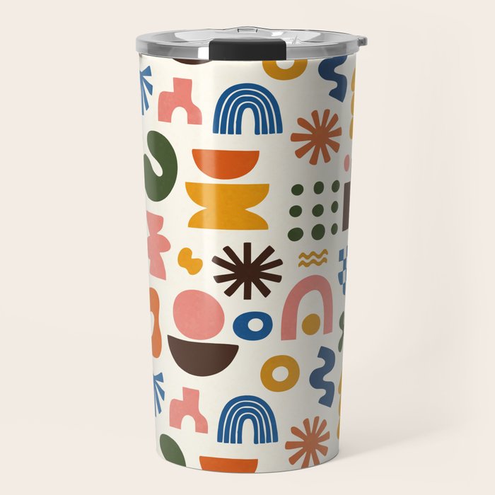 Playful Modernist Mosaic Travel Mug Gallery Image 1