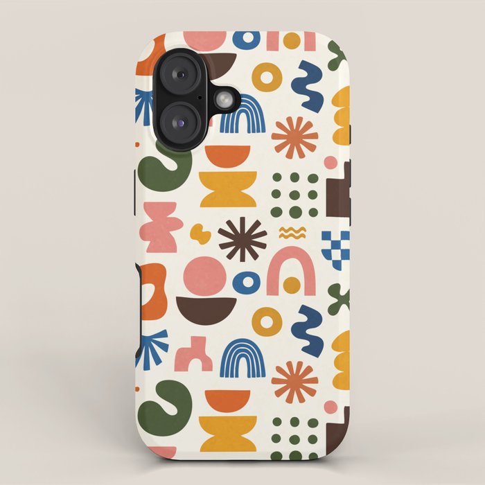 Playful Modernist Mosaic iPhone Case Gallery Image 1