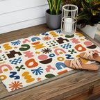 Playful Modernist Mosaic Outdoor Rug Gallery Image 2