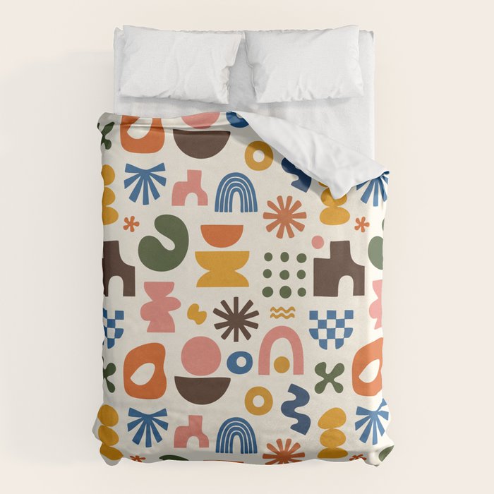 Playful Modernist Mosaic Duvet Cover Gallery Image 6