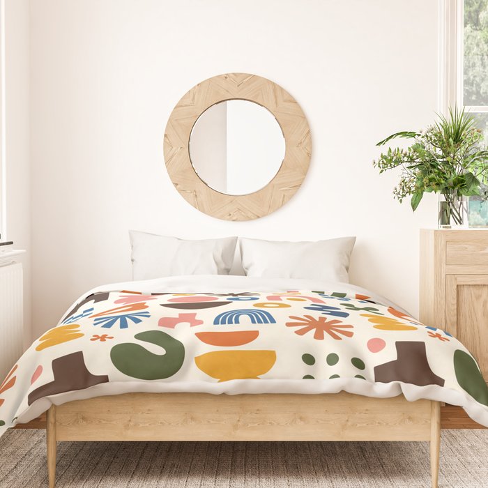 Playful Modernist Mosaic Duvet Cover Gallery Image 3