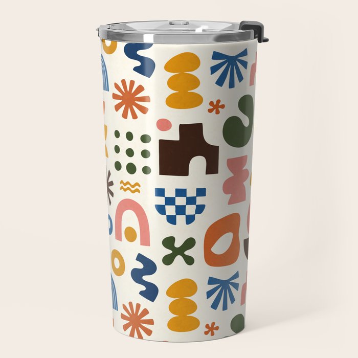 Playful Modernist Mosaic Travel Mug Gallery Image 2