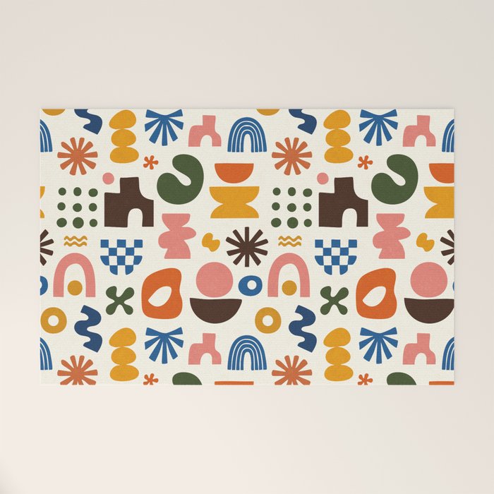 Playful Modernist Mosaic Welcome Mat Gallery Image 1