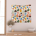 Playful Modernist Mosaic Wall Tapestry Gallery Image 2