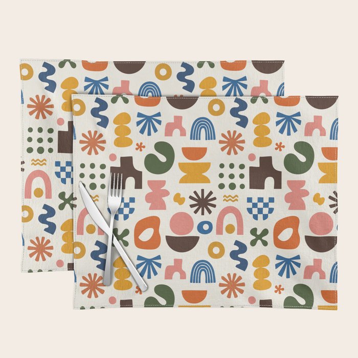 Playful Modernist Mosaic Placemat Gallery Image 1