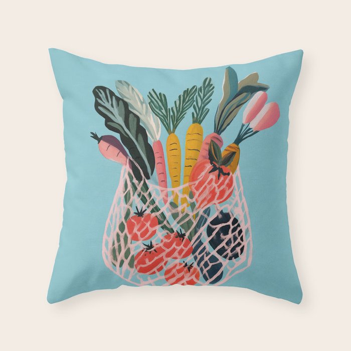 Market Morning Throw Pillow Gallery Image 1