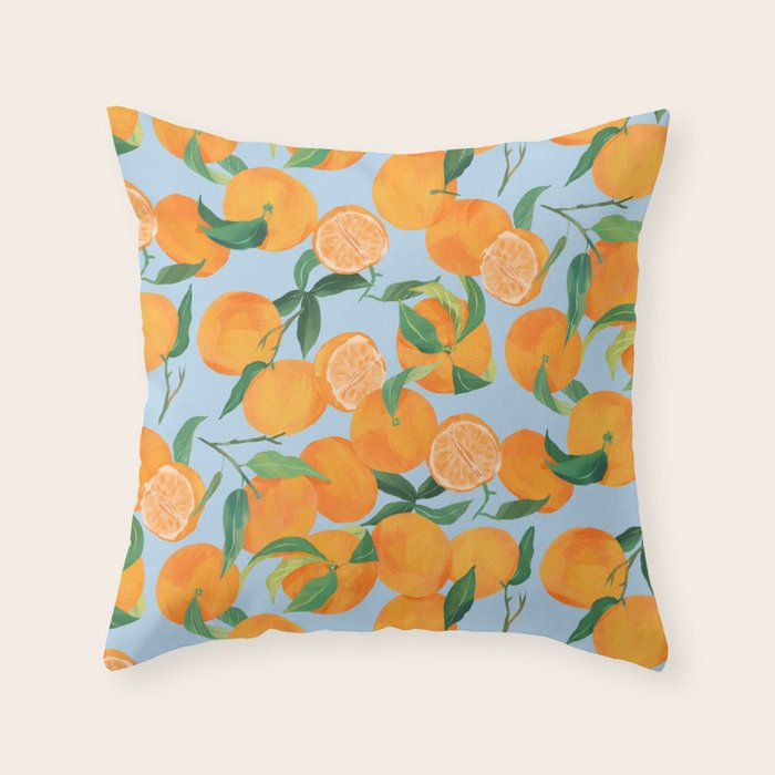 Fresh Tangerine Throw Pillow Gallery Image 6