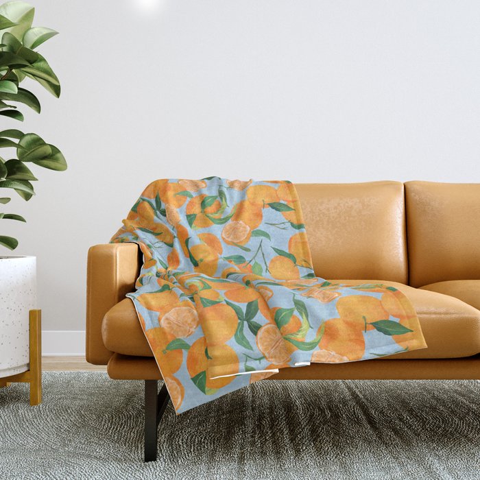 Fresh Tangerine Throw Blanket Gallery Image 1