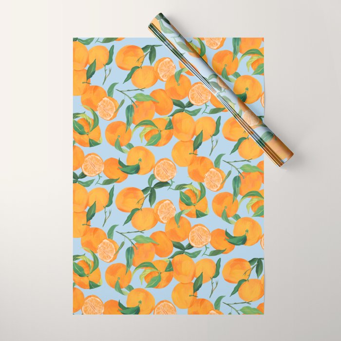 Fresh Tangerine Wrapping Paper Gallery Image 1