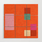 Bold Minimalism Orange Wood Wall Art Gallery Image 1