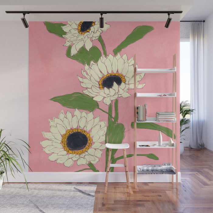 Sunflower Pink Sami Wall Mural Gallery Image 1