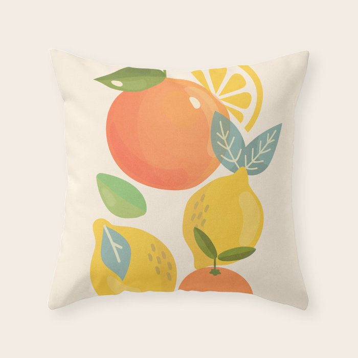 Citrus Fruits Throw Pillow Gallery Image 1