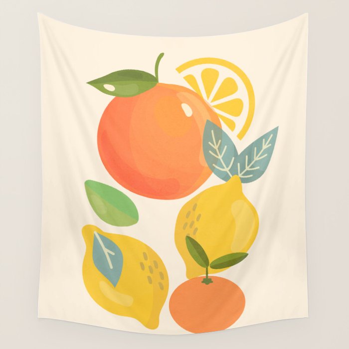 Citrus Fruits Wall Tapestry Gallery Image 4