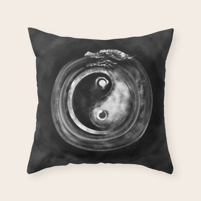 Ouroboros Yin - Yang  Throw Pillow Gallery Image 6