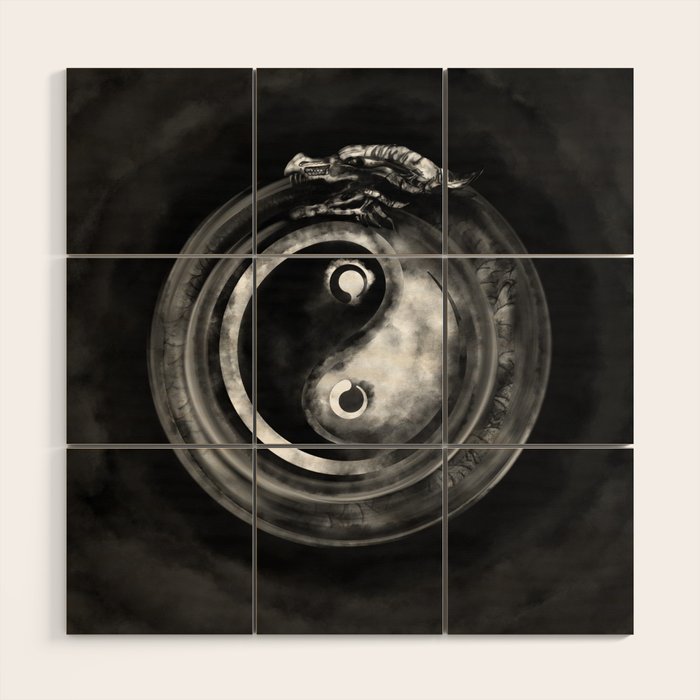 Ouroboros Yin - Yang  Wood Wall Art Gallery Image 1