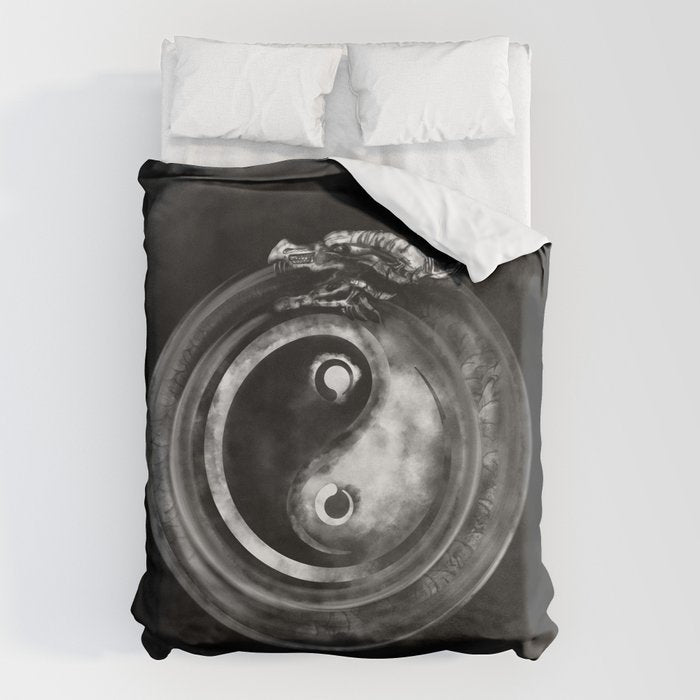 Ouroboros Yin - Yang  Duvet Cover Gallery Image 1