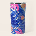 Breezy Tropics Blue Floral Design Travel Mug Gallery Image 1
