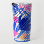 Breezy Tropics Blue Floral Design Travel Mug Gallery Image 3