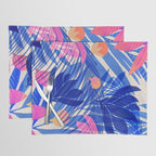 Breezy Tropics Blue Floral Design Placemat Gallery Image 1