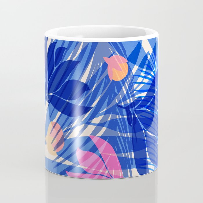Breezy Tropics Blue Floral Design Coffee Mug Gallery Image 4