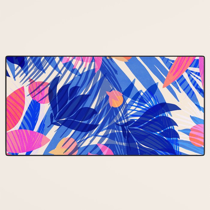 Breezy Tropics Blue Floral Design Desk Mat Gallery Image 3