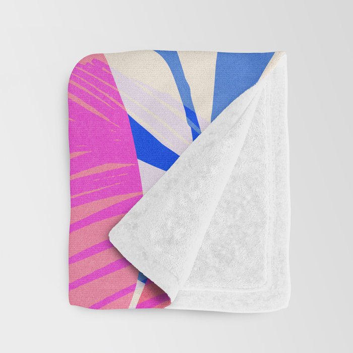 Breezy Tropics Blue Floral Design Throw Blanket Gallery Image 3