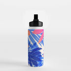 Breezy Tropics Blue Floral Design Water Bottle Gallery Image 2