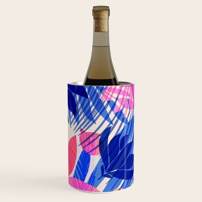 Breezy Tropics Blue Floral Design Wine Chiller Gallery Image 2