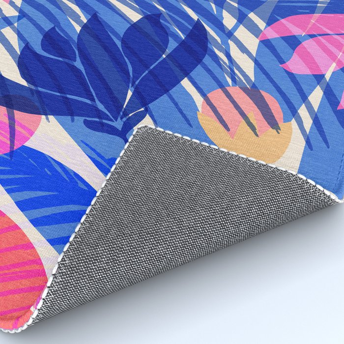 Breezy Tropics Blue Floral Design Rug Gallery Image 4